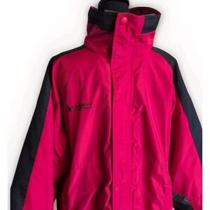 Vntg 90's Columbia Rock Point 3 in 1 Interchange Ski Jacket Men Large Red Black